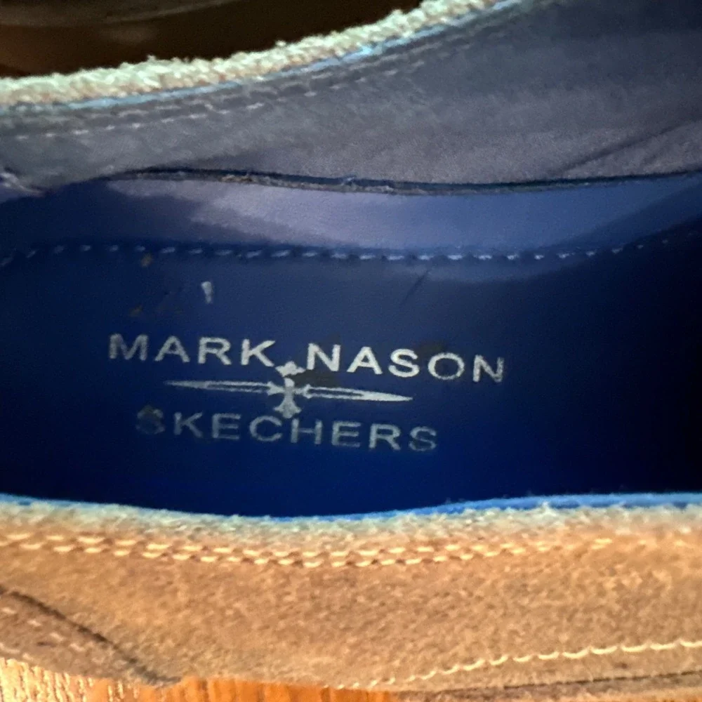 SKECHERS Mark Nason Wingtip Oxford shoes size 9.5 Gray Suede Leather
